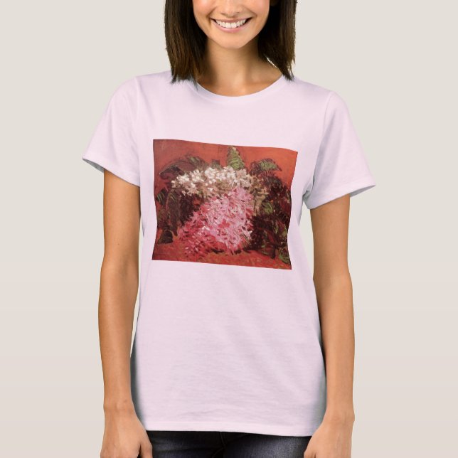 Pink Lilacs von Vincent van Gogh, Still Life Blume T-Shirt (Vorderseite)