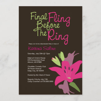 Pink Lilienendflug vor der Einladung