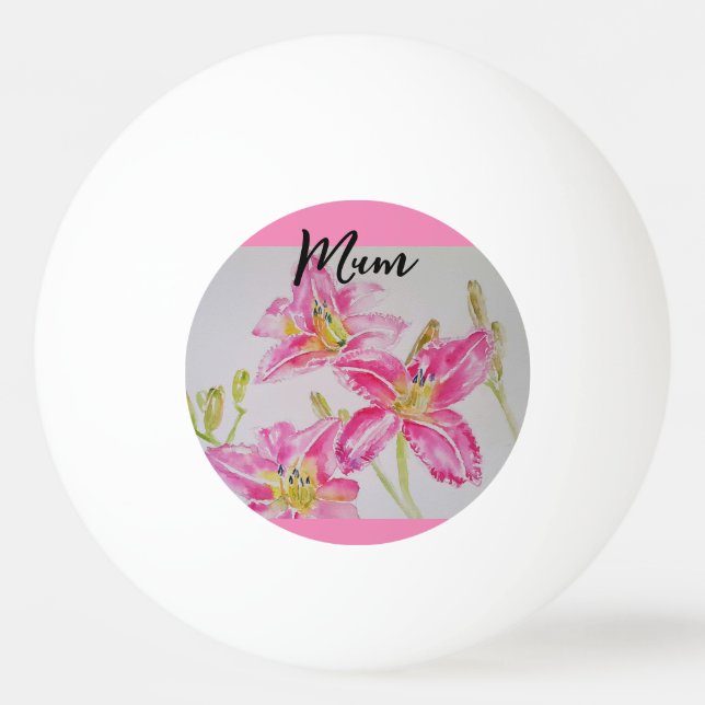 Pink Lilies Floral Blume Liege Tischtennisball (Vorderseite)