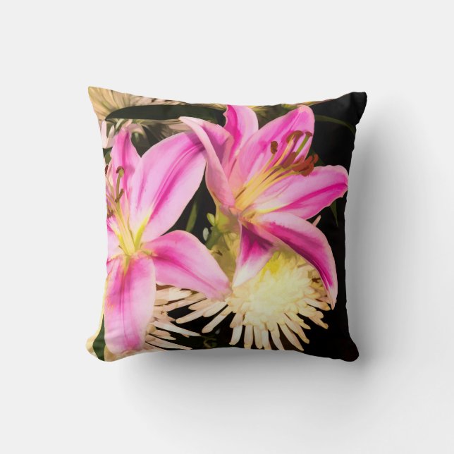 Pink Lilies Kissen (Vorderseite)