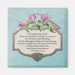 Pink Lilies Liebe ist geduldig, Liebe ist Kind Mag Magnet