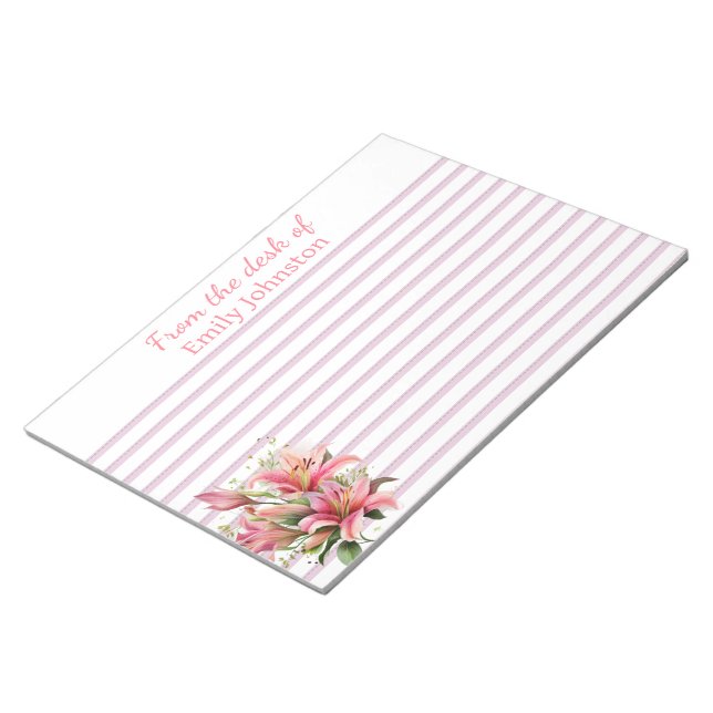 Pink Lilies Lined Notizblock (angewinkelt)