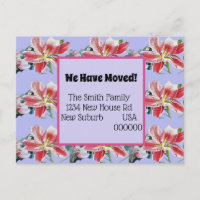 Pink Lilies neue Adresse Postcard, wir bewegen uns