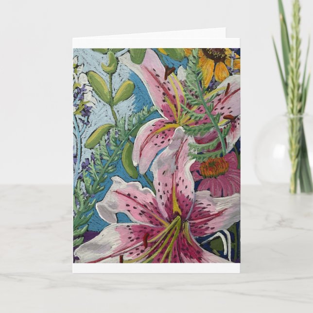Pink Lilly notecards Dankeskarte (Vorderseite)