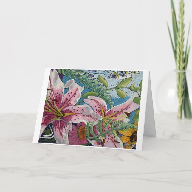 Pink Lilly notecards Dankeskarte (Vorderseite)