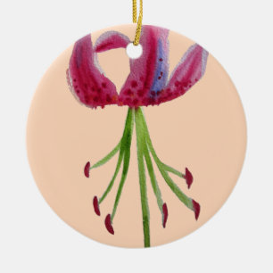 Pink Lily Aquarell Moderne Blume Blumenstrauß Keramikornament