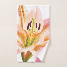 Pink Lily Blume | Aquarellfarbene Blütenmalerei