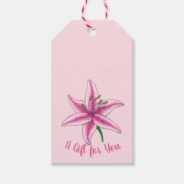 Pink Lily Blume Blumengarten Party Spring Lilie Geschenkanhänger