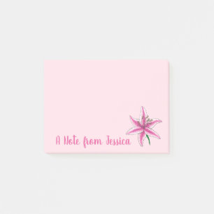 Pink Lily Blume Blumengarten Party Spring Lilie Post-it Klebezettel