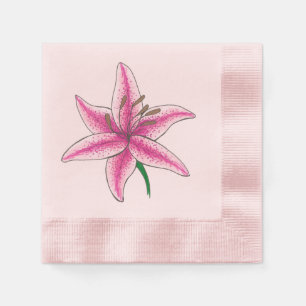 Pink Lily Blume Blumengarten Party Spring Lilie Serviette