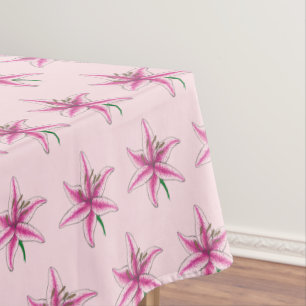 Pink Lily Blume Blumengarten Party Spring Lilie Tischdecke