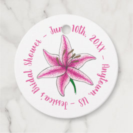 Pink Lily Blume Bridal Baby Dusche Blumengarten Geschenkanhänger