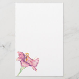 Pink Lily Blume Gemälde Briefpapier