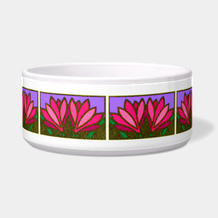 Pink Lily Blume Muster Keramik Dog Bowl Napf