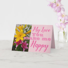 Pink Lily Blume Sie machen mich glücklich Geburtst Karte