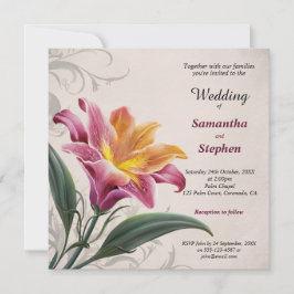 Pink Lily Blume Wedding Einladung