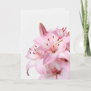 Pink Lily Bouquet Sympathy Card Karte