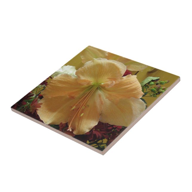 Pink Lily Bouquet Tile Fliese (Seite)