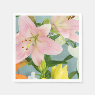 Pink Lily Cocktail Napkin Serviette
