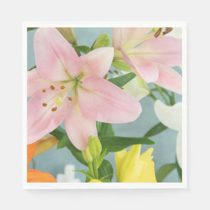 Pink Lily Luncheon Napkin Serviette