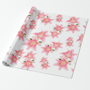 Pink Lily Matte Wrapping Paper Geschenkpapier