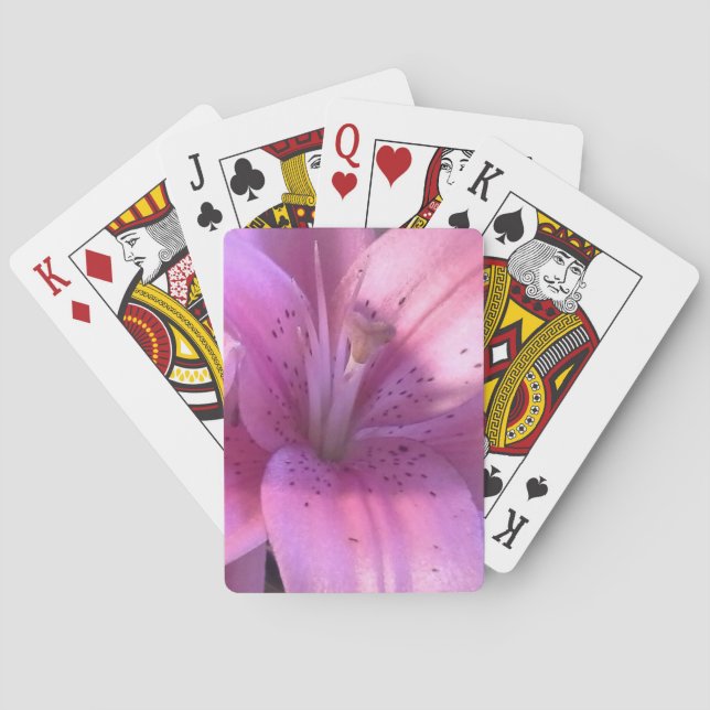 Pink Lily Playing Cards Spielkarten (Rückseite)