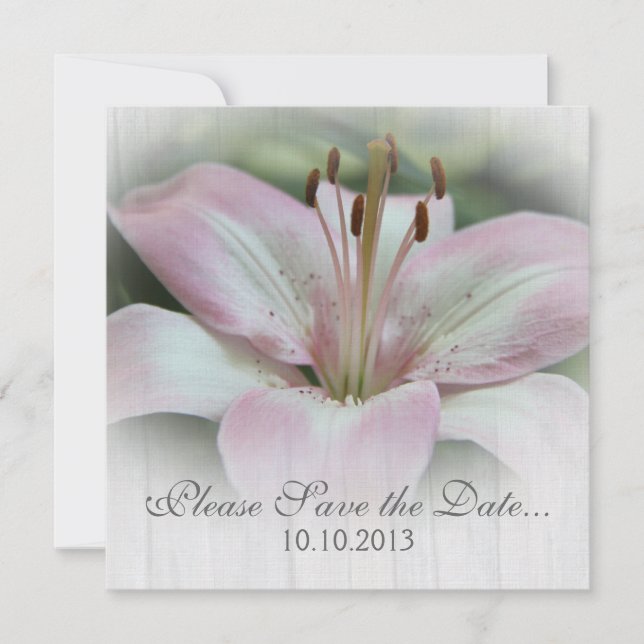 Pink Lily Rett-the-date Save The Date (Vorderseite)
