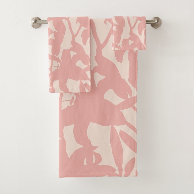 Pink Lily Silhouette Badhandtuch Set (Insitu)