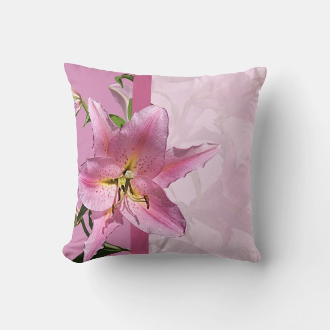 Pink Lily Throw Kissen 2 (Vorderseite)