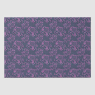 Pink Line Gezeichnet Blume Muster auf blau Seidenpapier
