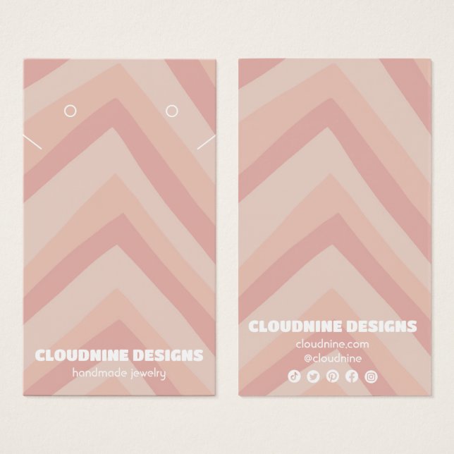 Pink Lines Earring Necklace Juwelier Display Card (Vorne & Hinten)