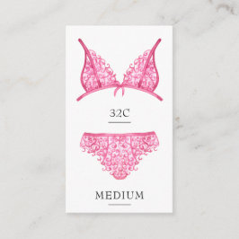 Pink Lingergröße Einsteckkarte Begleitkarte