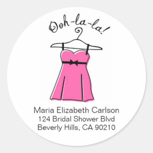 Pink Lingerie Brautparty Address Labels Runder Aufkleber