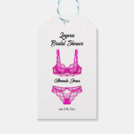 Pink Lingerie Brautparty Geschenkanhänger