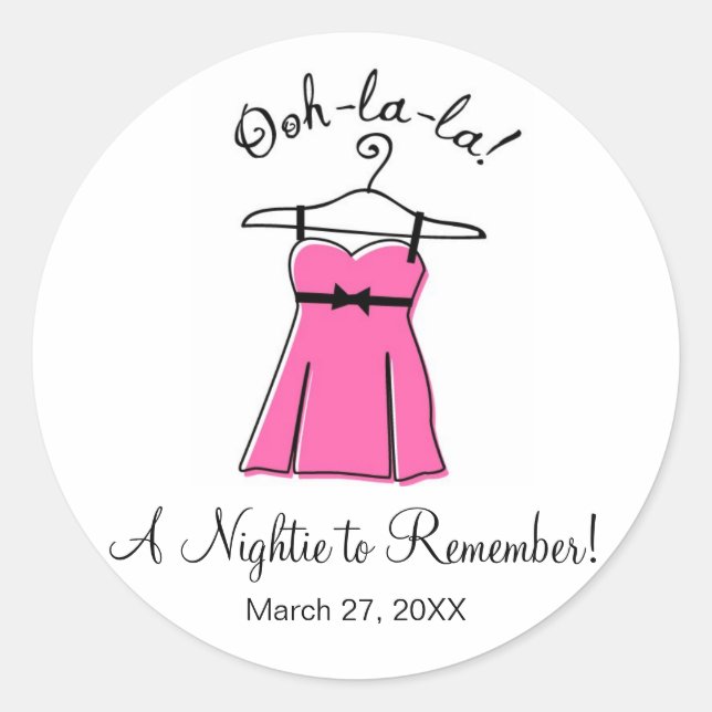 Pink Lingerie Brautparty Stickers (Vorderseite)