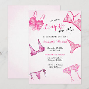 Pink Lingerie Dusche Einladung