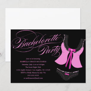 Pink Lingerie Junggeselinnen-Abschied Party Einl Einladung