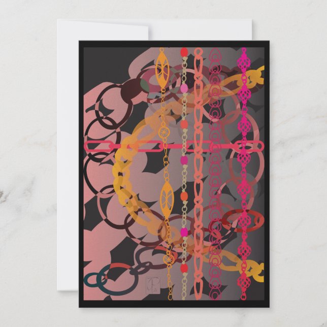 Pink Links Card Einladung (Vorderseite)