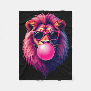 Pink Lion bläst Blubble Gum Fleecedecke