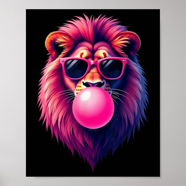 Pink Lion bläst Blubble Gum Poster (Vorne)