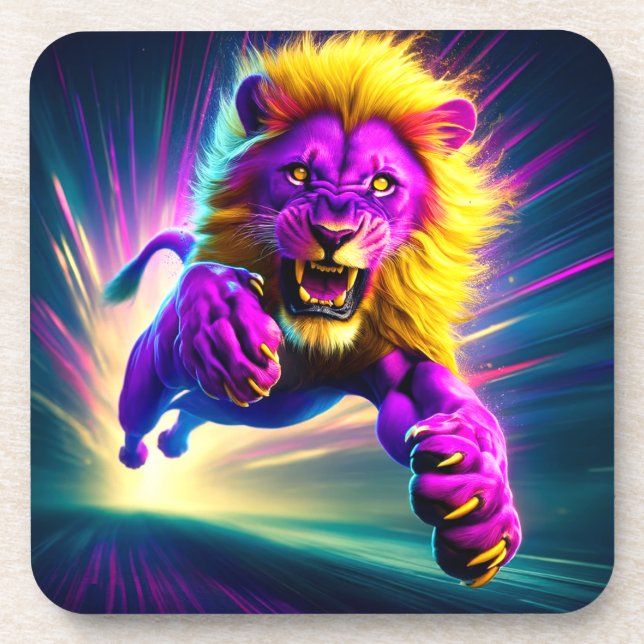 Pink Lion Getränkeuntersetzer (Vorderseite)