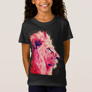 Pink Lion Majestät auf schwarzer Leinwand T-Shirt