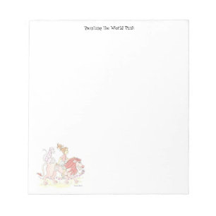Pink Lion mit Little Girl Notepad Notizblock
