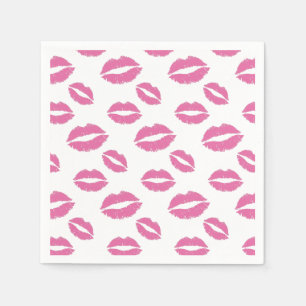 Pink-Lippenkuss-Muster-Mädchen-Bonbon 16 Serviette