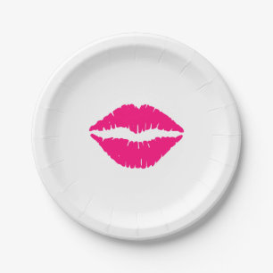 Pink-Lippenstift Pappteller