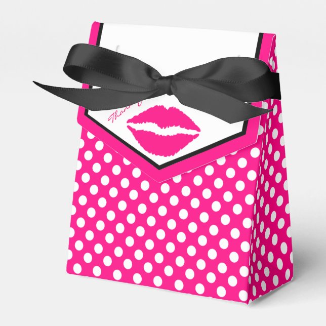 Pink Lips and Polka Dots Girly Geschenkboxen Geschenkschachtel (Vorderseite)