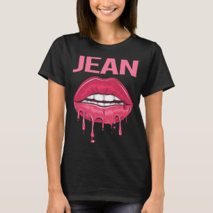 Pink Lips - Jean Name T-Shirt