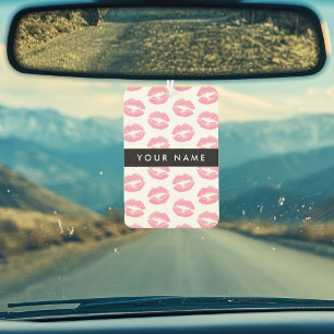 Pink Lips, Kiss, Lipstick, Ihr Name, Personalisier Autolufterfrischer