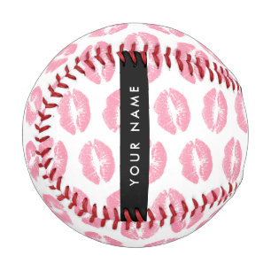 Pink Lips, Kiss, Lipstick, Ihr Name, Personalisier Baseball