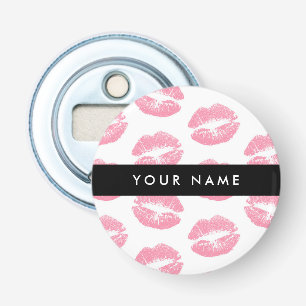 Pink Lips, Kiss, Lipstick, Ihr Name, Personalisier Flaschenöffner